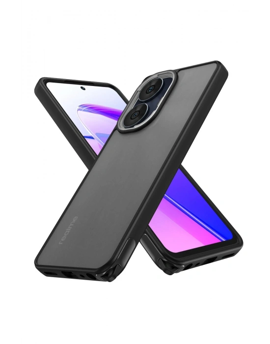 Newface Realme C55 Kılıf Elegant Kapak - Siyah