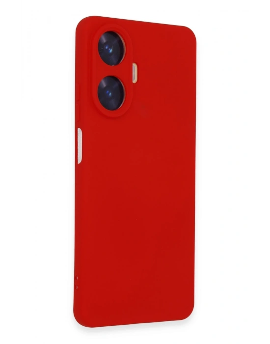 Newface Realme C55 Kılıf Nano içi Kadife Silikon - Kırmızı
