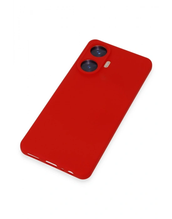 Newface Realme C55 Kılıf Nano içi Kadife Silikon - Kırmızı