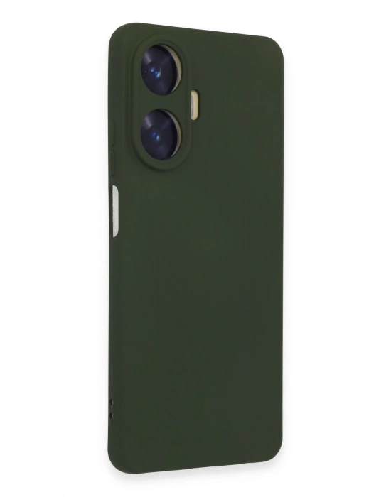 Newface Realme C55 Kılıf Nano içi Kadife Silikon - Koyu Yeşil