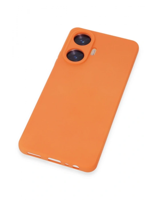 Newface Realme C55 Kılıf Nano içi Kadife Silikon - Turuncu