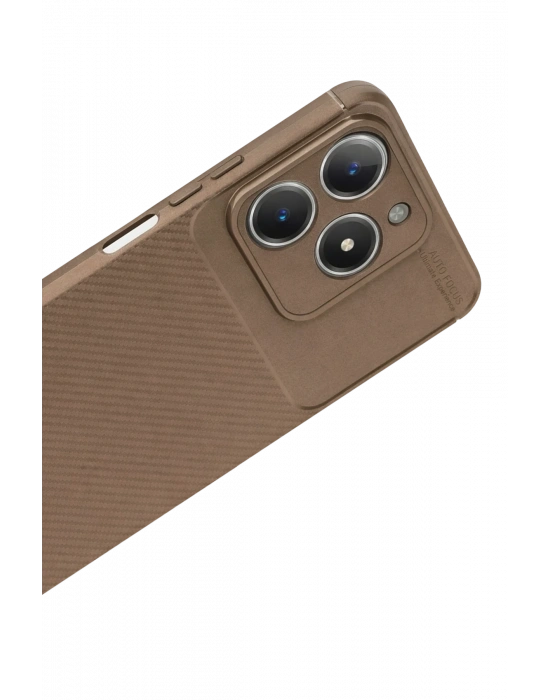 Newface Realme C61 Kılıf Auto Focus Karbon Kapak - Kahverengi