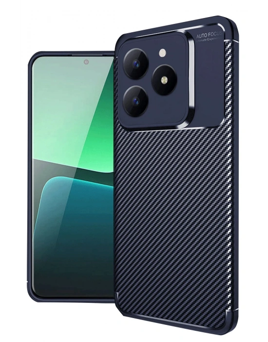 Newface Realme C61 Kılıf Auto Focus Karbon Kapak - Lacivert