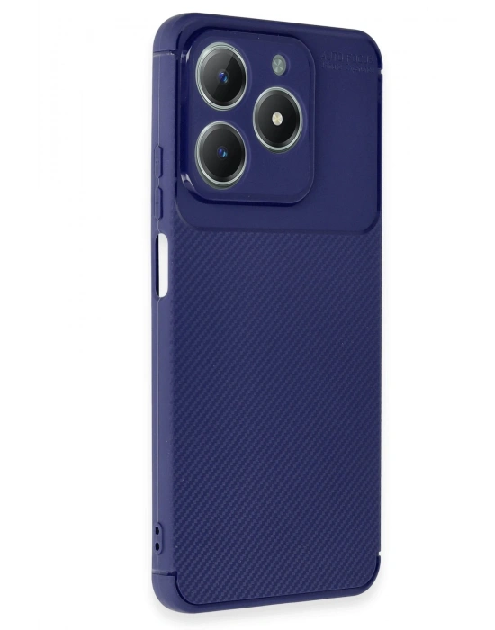 Newface Realme C61 Kılıf Auto Focus Karbon Kapak - Lacivert