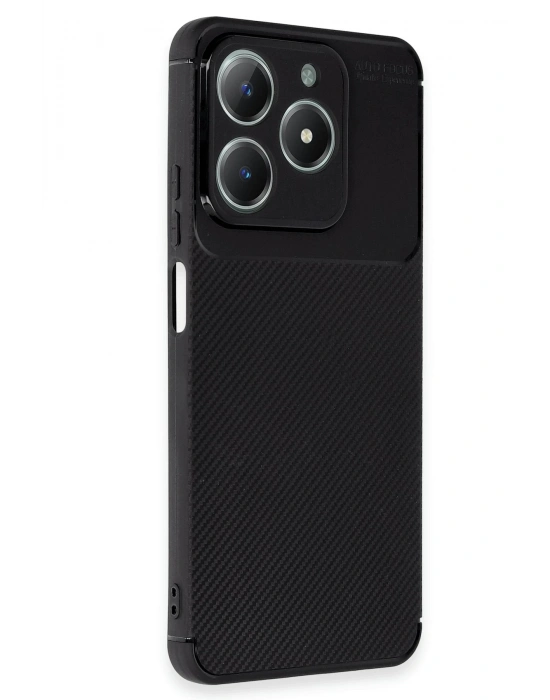 Newface Realme C61 Kılıf Auto Focus Karbon Kapak - Siyah