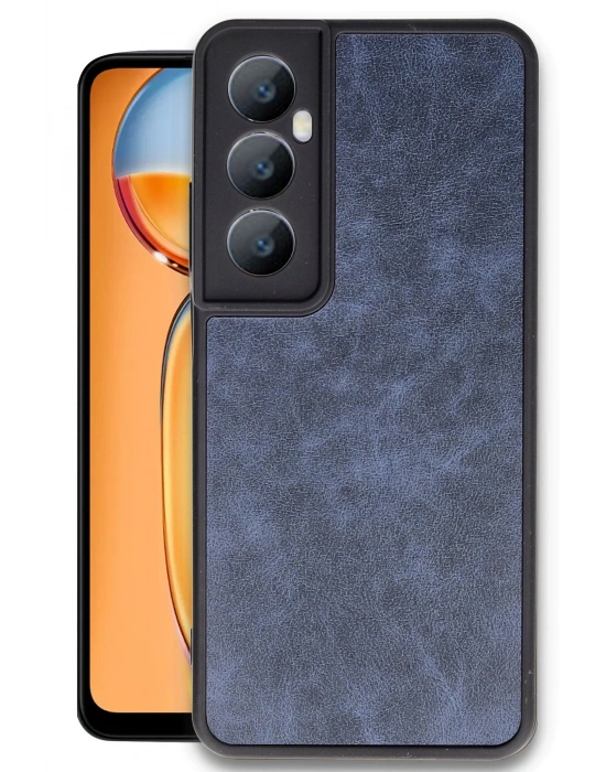 Newface Realme C65 Kılıf Aras Deri Kapak - Lacivert