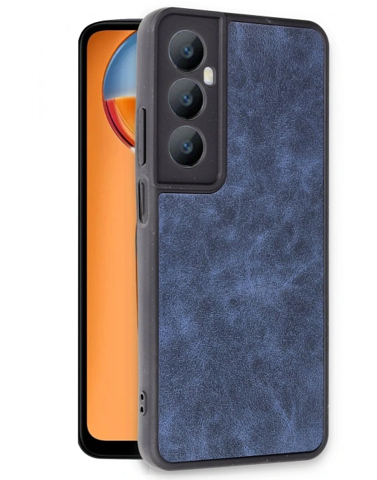 Newface Realme C65 Kılıf Aras Deri Kapak - Lacivert