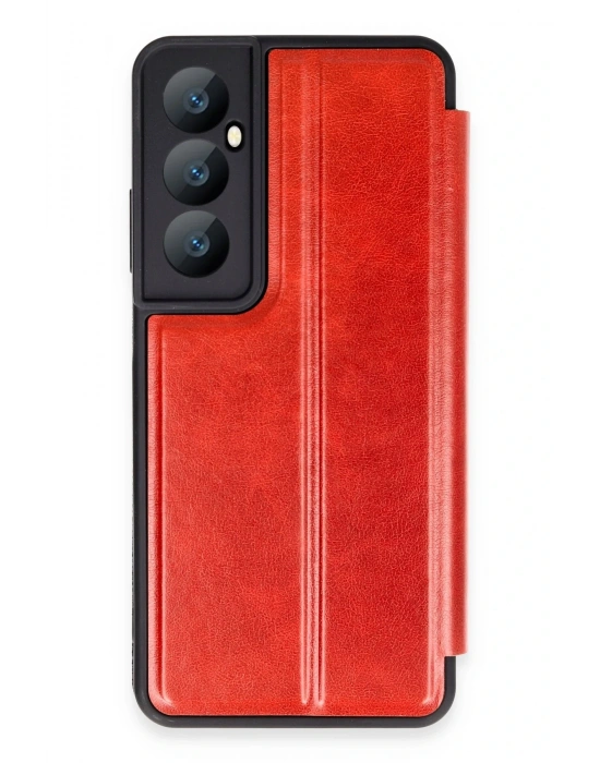 Newface Realme C65 Kılıf Flip Cover - Kırmızı