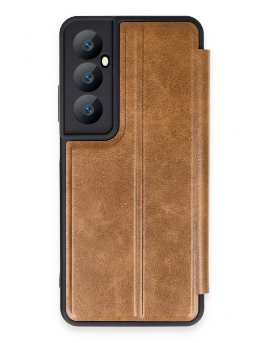 Newface Realme C65 Kılıf Flip Cover - Taba