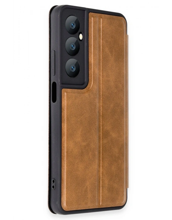 Newface Realme C65 Kılıf Flip Cover - Taba