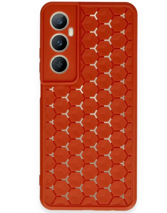 Newface Realme C65 Kılıf Petek Silikon Kapak - Kırmızı