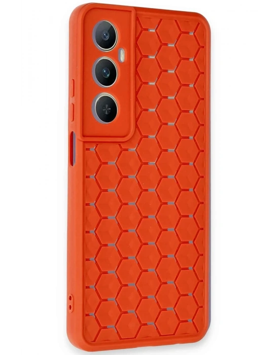 Newface Realme C65 Kılıf Petek Silikon Kapak - Kırmızı