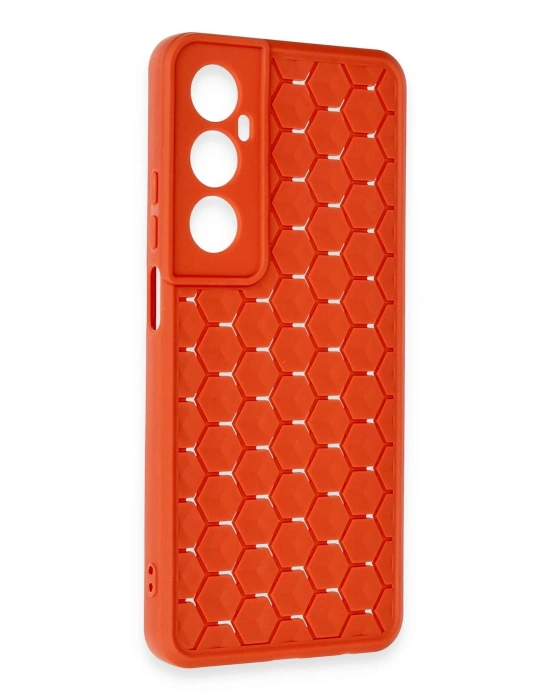 Newface Realme C65 Kılıf Petek Silikon Kapak - Kırmızı