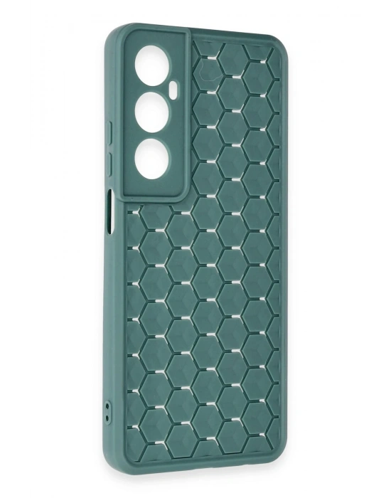 Newface Realme C65 Kılıf Petek Silikon Kapak - Koyu Yeşil