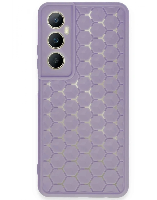 Newface Realme C65 Kılıf Petek Silikon Kapak - Lila