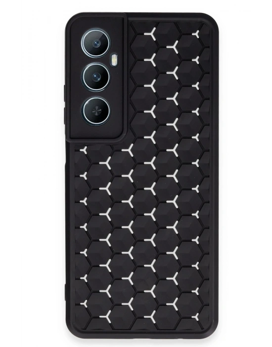 Newface Realme C65 Kılıf Petek Silikon Kapak - Siyah