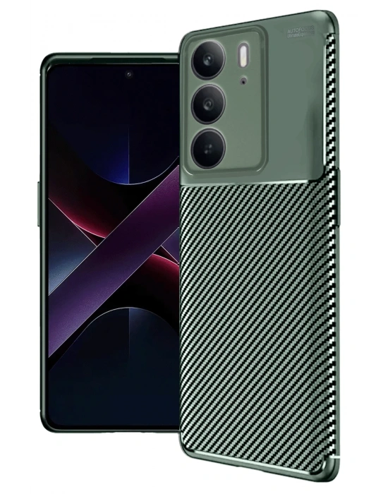 Newface Realme C75 4G Auto Focus Karbon Kapak - Koyu Yeşil