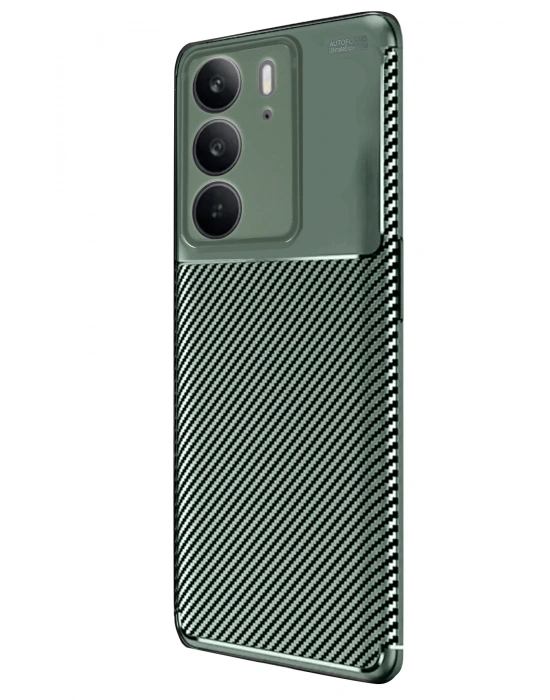 Newface Realme C75 4G Auto Focus Karbon Kapak - Koyu Yeşil