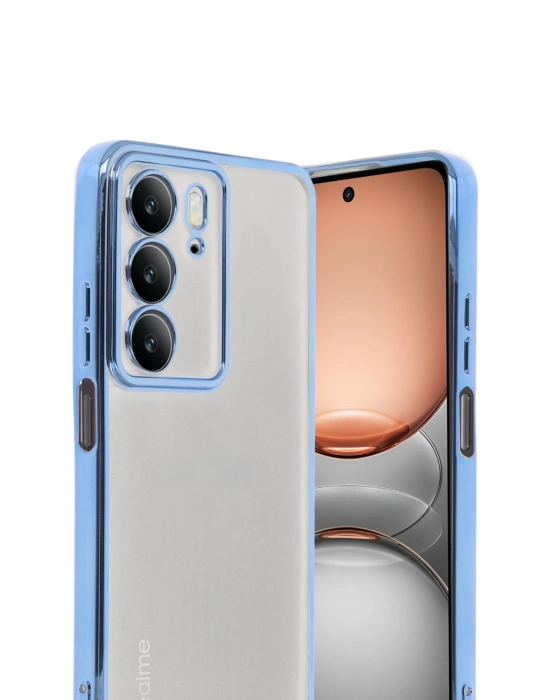 Newface Realme C75 4G Kılıf Razer Lensli Silikon - Açık Mavi
