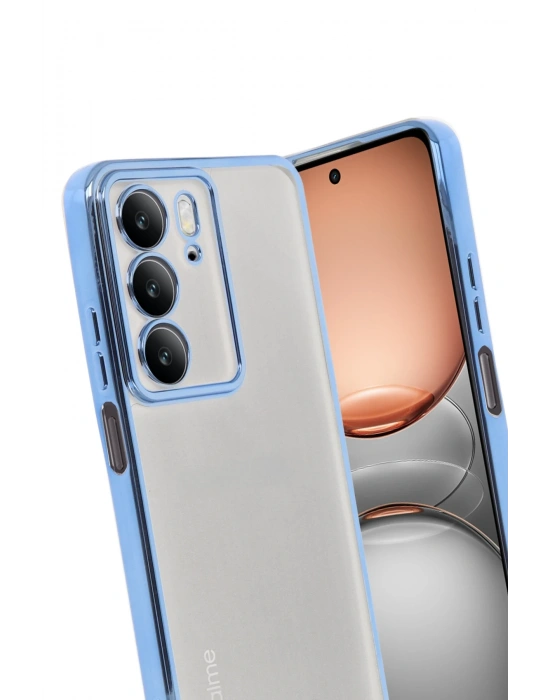 Newface Realme C75 4G Kılıf Razer Lensli Silikon - Açık Mavi