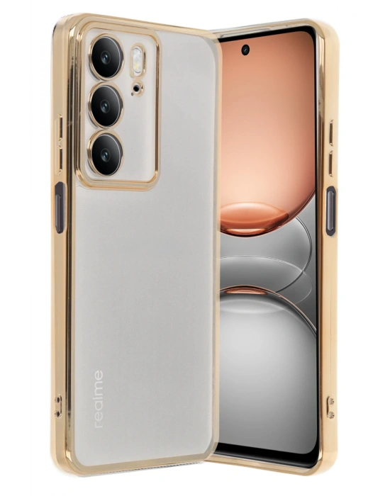 Newface Realme C75 4G Kılıf Razer Lensli Silikon - Gold