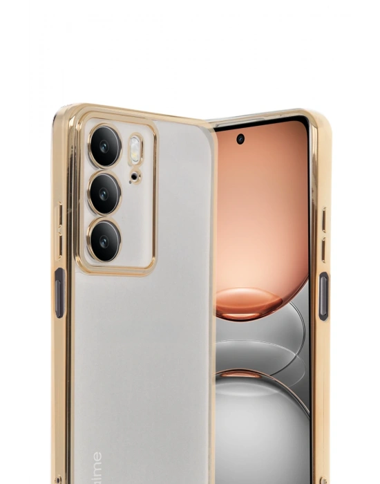 Newface Realme C75 4G Kılıf Razer Lensli Silikon - Gold