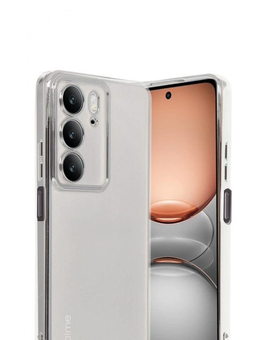 Newface Realme C75 4G Kılıf Razer Lensli Silikon - Gümüş