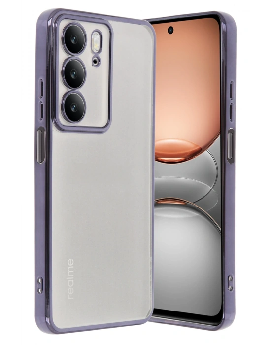 Newface Realme C75 4G Kılıf Razer Lensli Silikon - Mor