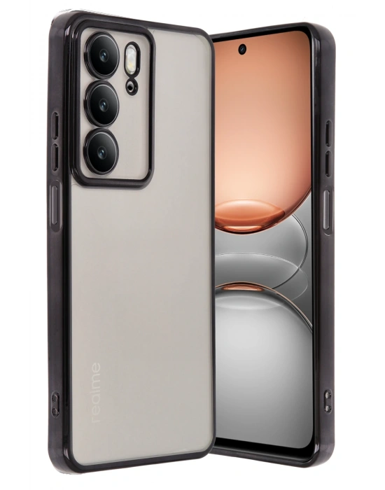 Newface Realme C75 4G Kılıf Razer Lensli Silikon - Siyah