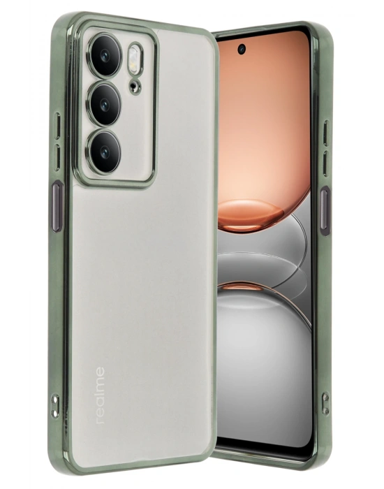 Newface Realme C75 4G Kılıf Razer Lensli Silikon - Yeşil