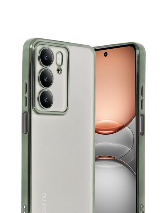 Newface Realme C75 4G Kılıf Razer Lensli Silikon - Yeşil