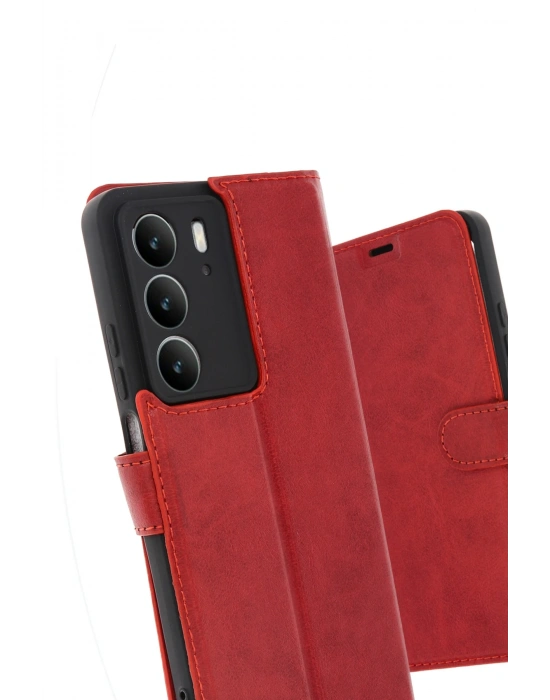 Newface Realme C75 4G Trend S Plus Kapaklı Kılıf - Kırmızı