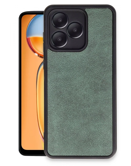 Newface Realme Note 50 4G Kılıf Aras Deri Kapak - Koyu Yeşil