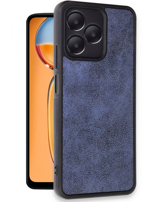 Newface Realme Note 50 4G Kılıf Aras Deri Kapak - Lacivert