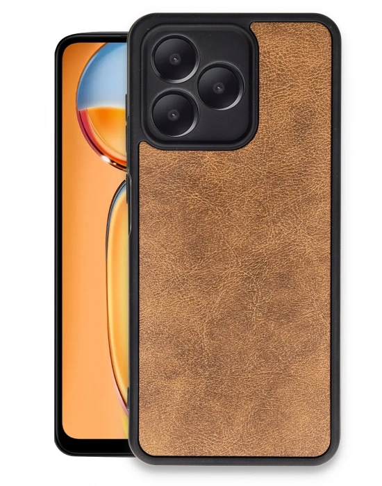 Newface Realme Note 50 4G Kılıf Aras Deri Kapak - Taba