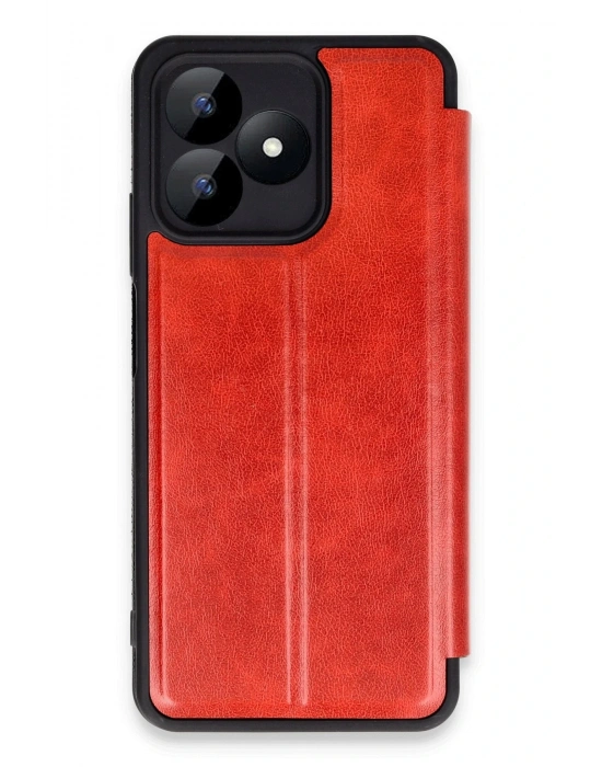 Newface Realme Note 50 4G Kılıf Flip Cover - Kırmızı
