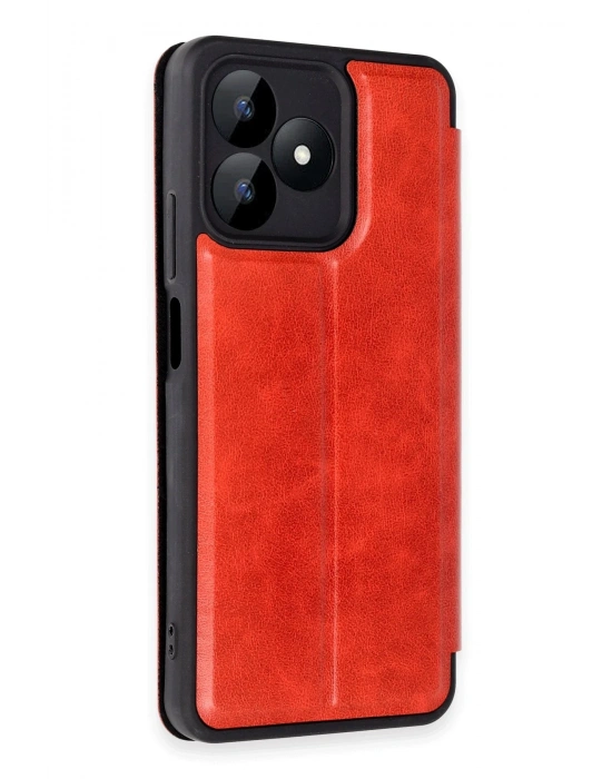 Newface Realme Note 50 4G Kılıf Flip Cover - Kırmızı