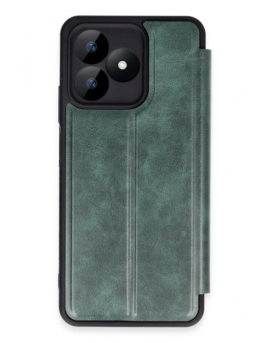 Newface Realme Note 50 4G Kılıf Flip Cover - Koyu Yeşil