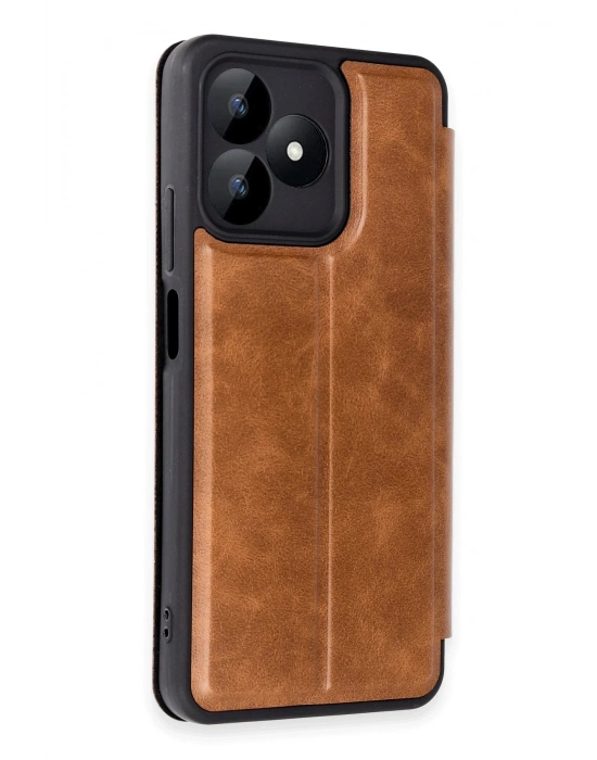 Newface Realme Note 50 4G Kılıf Flip Cover - Taba