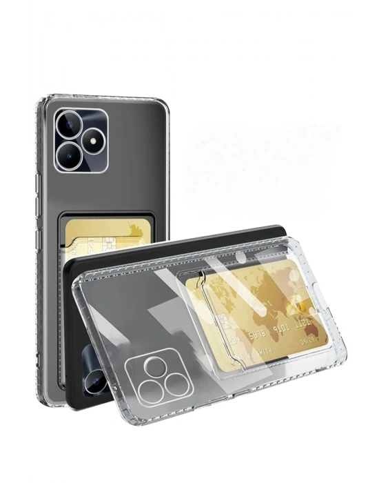 Newface Realme Note 50 4G Kılıf Kart Şeffaf Silikon - Şeffaf