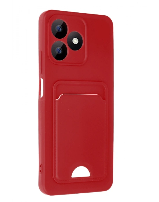 Newface Realme Note 50 4G Kılıf Kelvin Kartvizitli Silikon - Kırmızı