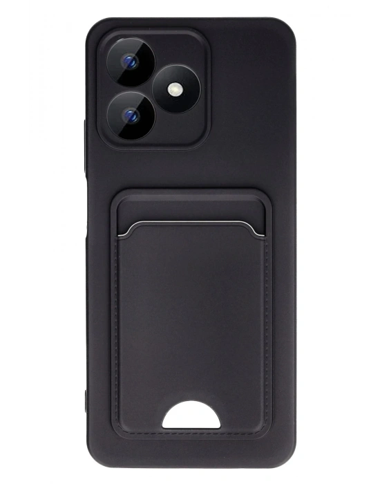 Newface Realme Note 50 4G Kılıf Kelvin Kartvizitli Silikon - Siyah