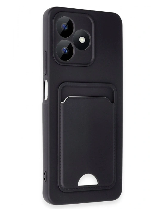 Newface Realme Note 50 4G Kılıf Kelvin Kartvizitli Silikon - Siyah