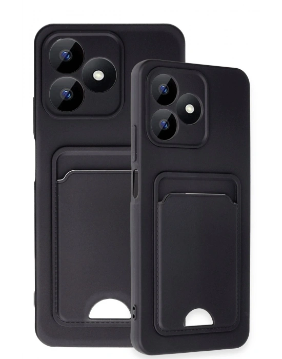 Newface Realme Note 50 4G Kılıf Kelvin Kartvizitli Silikon - Siyah