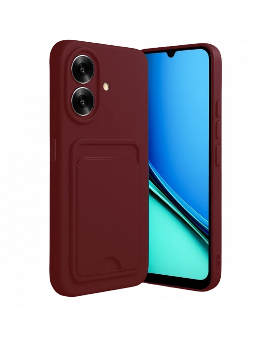 Newface Realme Note 60 Kelvin Kartvizitli Silikon - Bordo