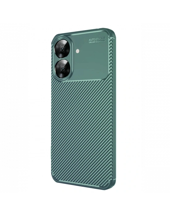 Newface Realme Note 60 Kılıf Auto Focus Karbon Kapak - Koyu Yeşil