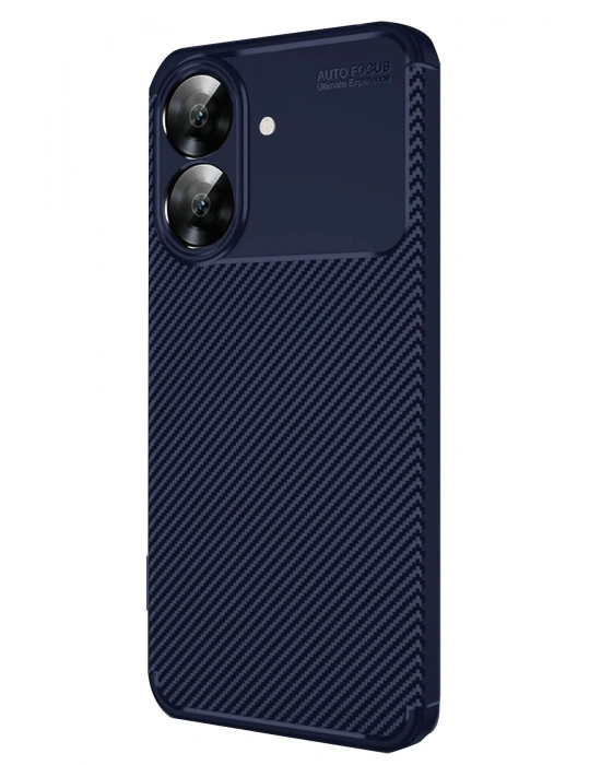 Newface Realme Note 60 Kılıf Auto Focus Karbon Kapak - Lacivert