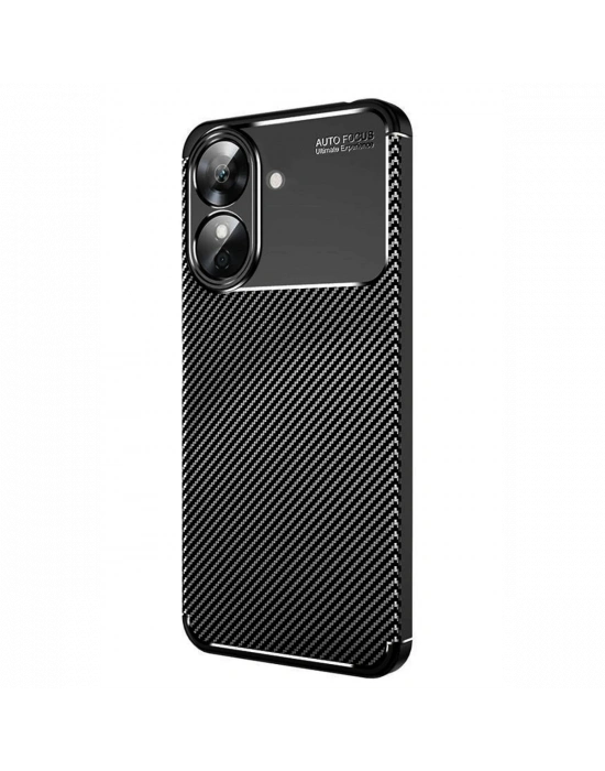 Newface Realme Note 60 Kılıf Auto Focus Karbon Kapak - Siyah