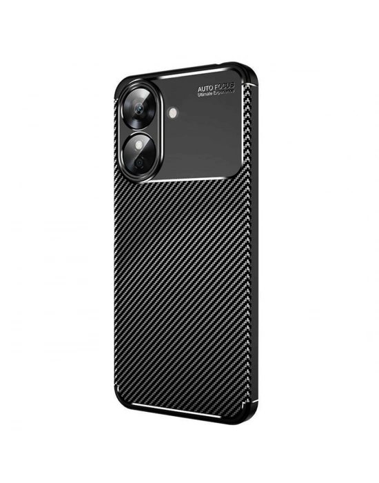 Newface Realme Note 60 Kılıf Auto Focus Karbon Kapak - Siyah