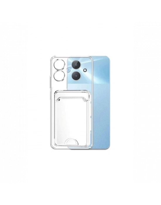 Newface Realme Note 60 Kılıf Kart Şeffaf Silikon - Şeffaf